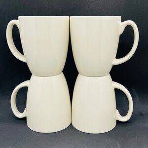 Set of 4 ~ CORELLE STONEWARE MUGS ~  Ivory,  4", 12 oz.